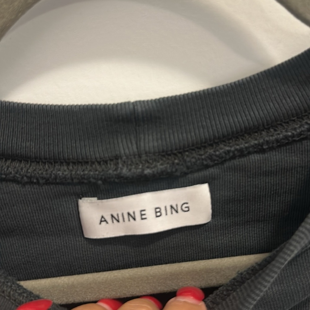 Anine Bing City Love Sweatshirt Charcoal Size M - Picture 7 of 11